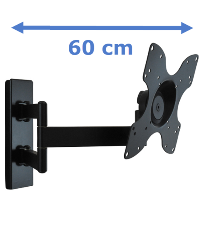 DQ Wall-Support Rotate Triple L Black TV Wall Bracket