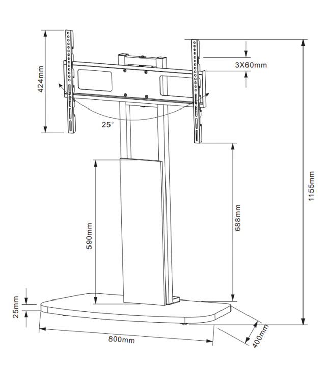 XTRARM Ferro TV standaard grijs houtprint