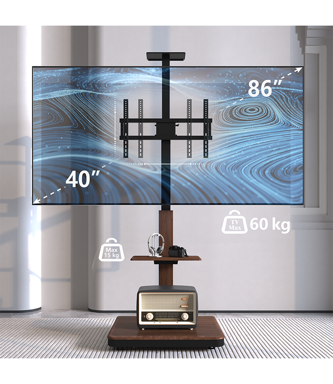 XTRARM TV standaard Elite elektrisch zwart/walnoot