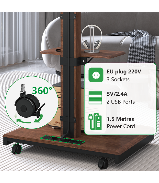 XTRARM TV standaard Elite elektrisch zwart/walnoot