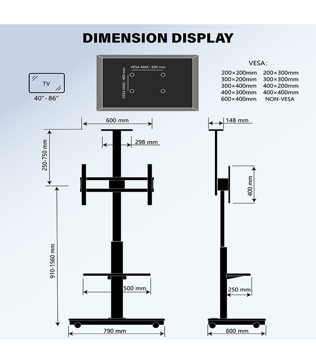 XTRARM TV standaard Elite elektrisch wit/beuken