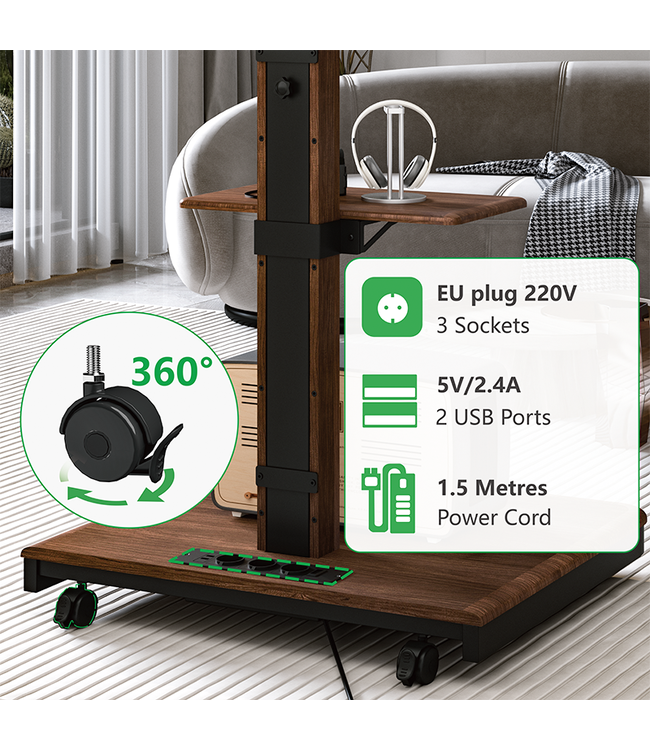 XTRARM XTRARM TV standaard Elite manueel zwart walnoot