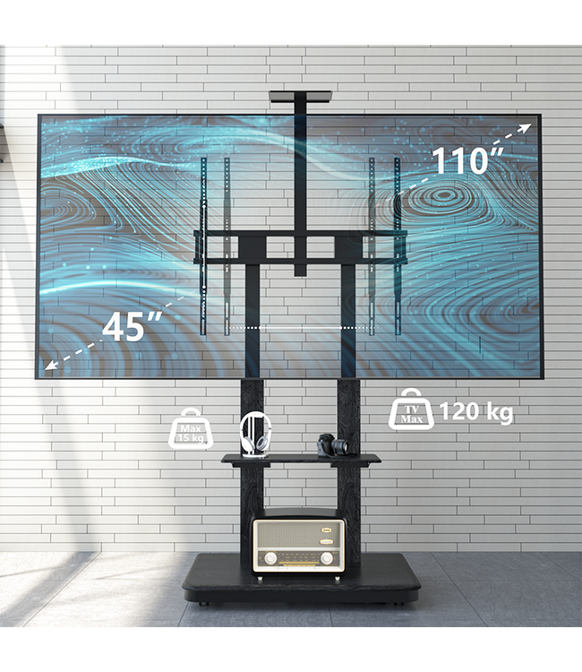 XTRARM TV standaard Duolite elektrisch zwart