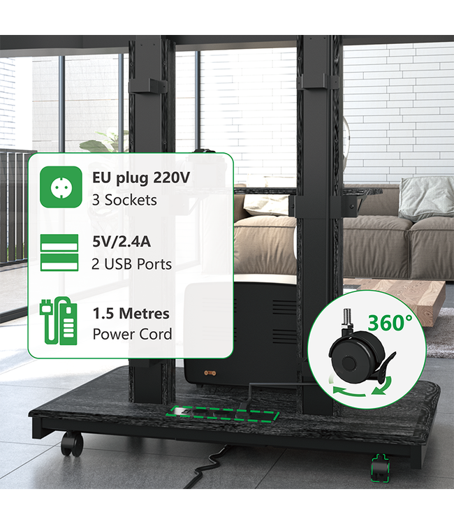 XTRARM XTRARM TV standaard Duolite elektrisch zwart