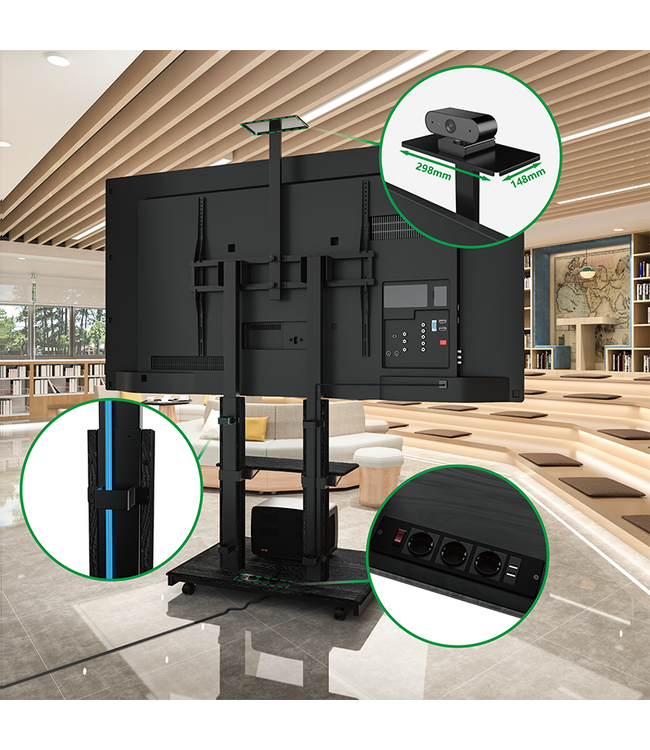 XTRARM TV standaard Duolite elektrisch zwart