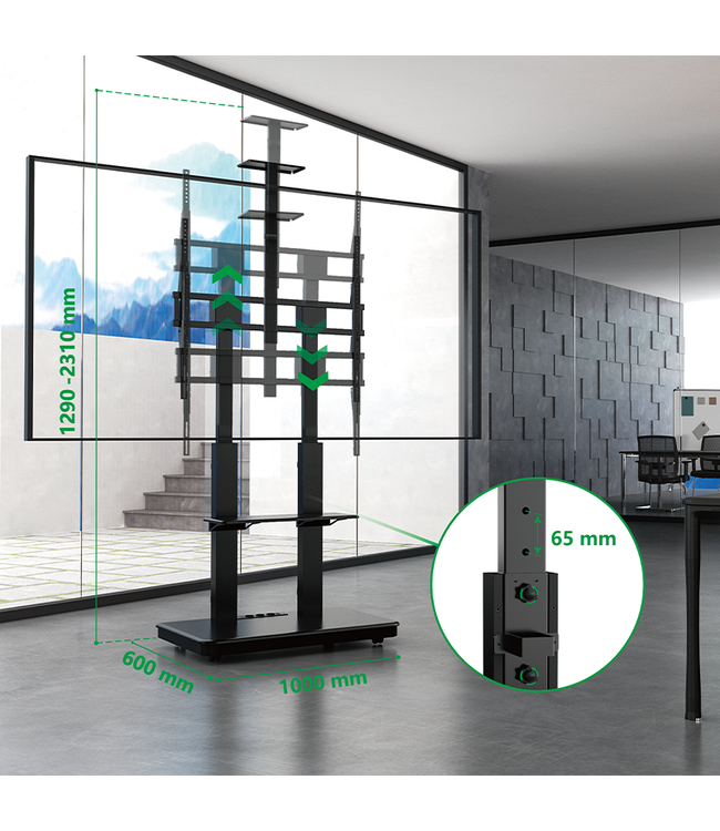XTRARM XTRARM TV standaard Duolite manueel zwart