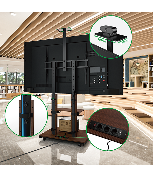 XTRARM XTRARM TV standaard Duolite manueel zwart walnoot