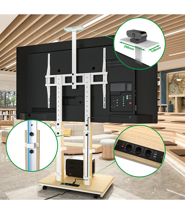 XTRARM XTRARM TV standaard Duolite manueel wit beuken