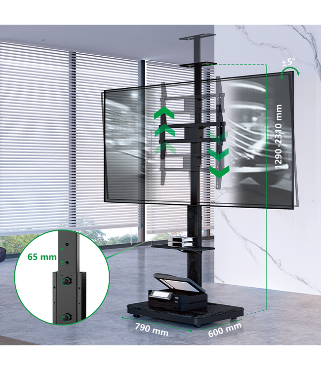 XTRARM XTRARM TV standaard Elite manueel zwart