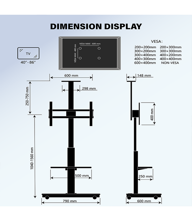 XTRARM XTRARM TV standaard Elite manueel wit beuken