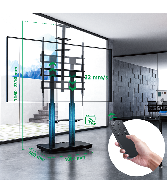 XTRARM XTRARM TV standaard Duolite elektrisch zwart