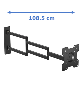  XTRARM 2e Kansje Axis XL 108.5 cm Draai- en Kantelbare TV Beugel Zwart