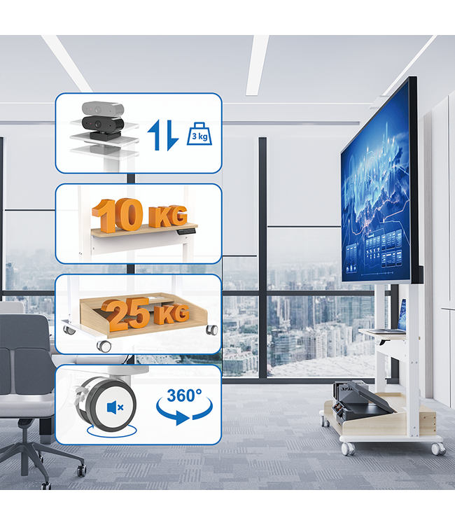 DQ Wall-Support CT-FT TV Floorstand Black - Copy