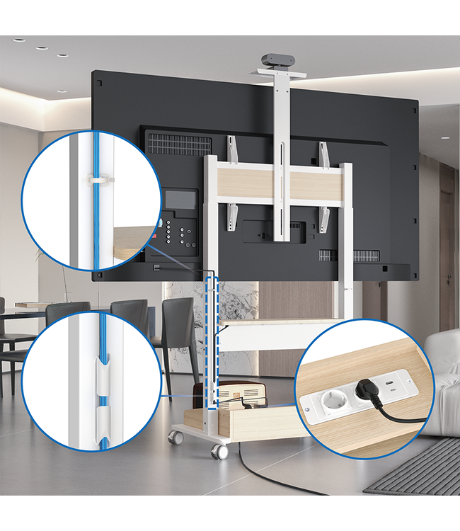 DQ Wall-Support CT-FT TV Floorstand Black - Copy