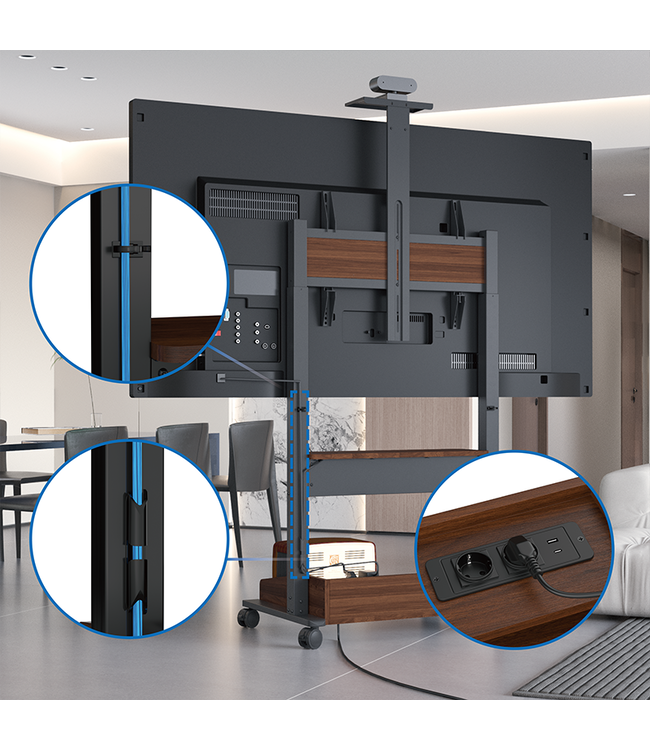 DQ Wall-Support CT-FT TV Floorstand Black - Copy - Copy - Copy