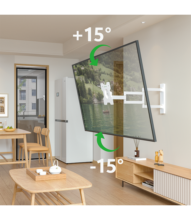 XTRARM Axis XL 70 cm Draai- en Kantelbare TV beugel wit