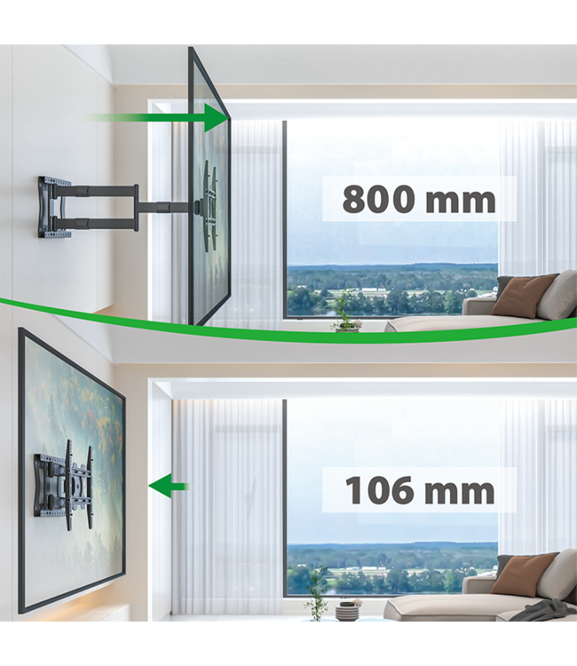 XTRARM Tantal 80 cm Fixed 400 TV bracket Black