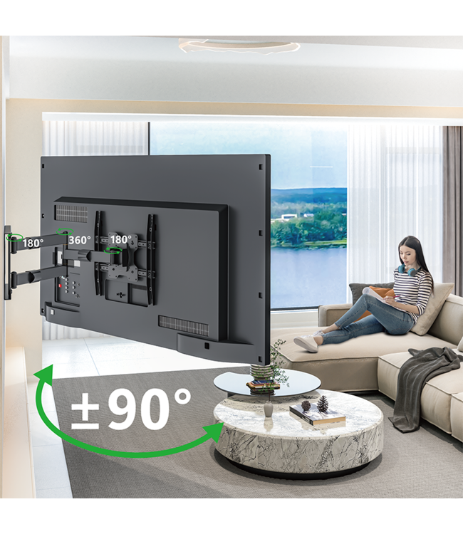 XTRARM Tantal 80 cm Fixed VESA 400 TV beugel zwart