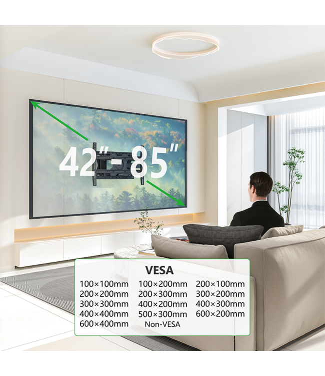 XTRARM Crius 100 cm Rotate 600 TV bracket Black