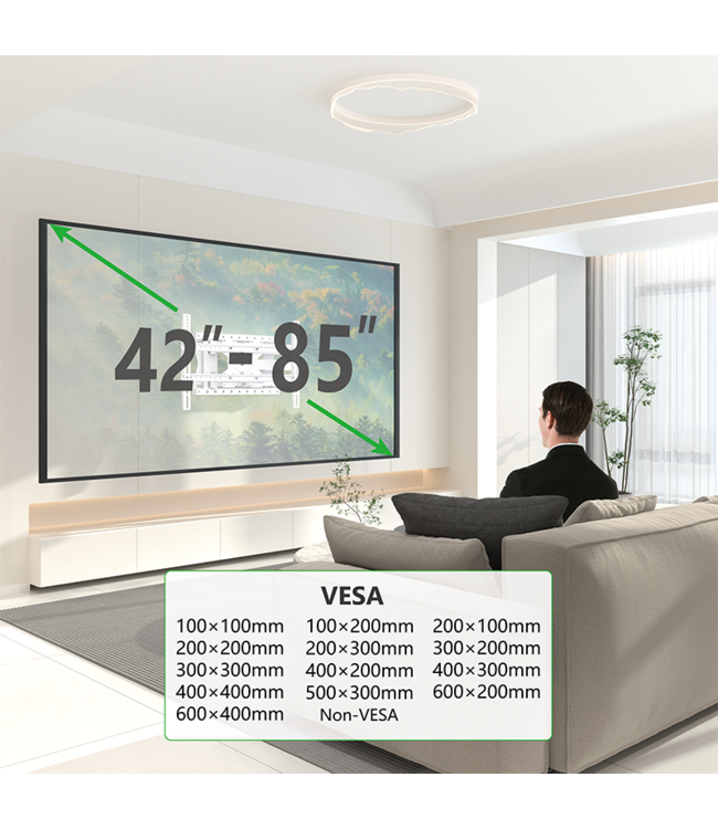 XTRARM Crius 100 cm Rotate 600 TV Bracket white