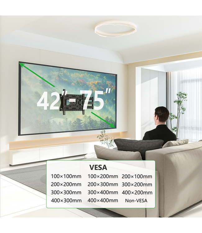 XTRARM Ferrom TV beugel draai- en kantelbaar 120 cm