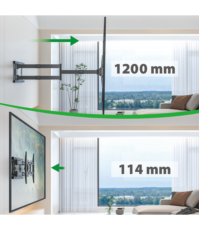 XTRARM Ferrom 120 cm Rotate 400 TV bracket Black