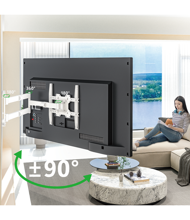 XTRARM XTRARM Ferrom 120 cm Rotate 400 TV beugel wit