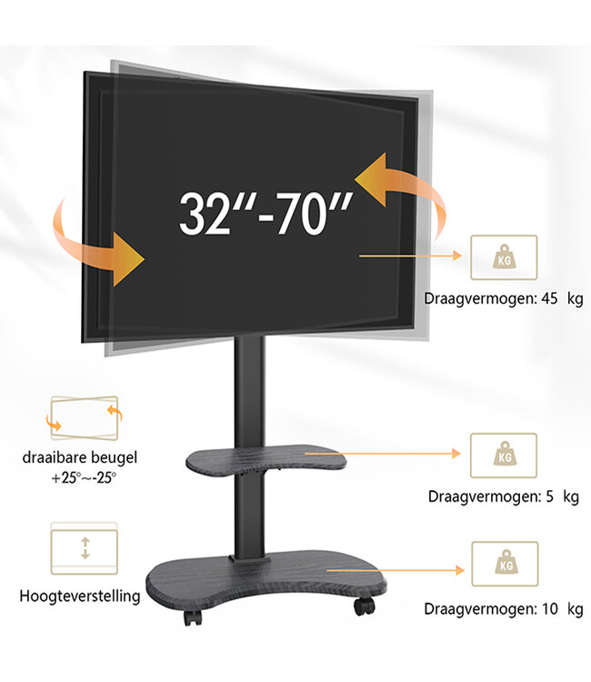 XTRARM TV standaard Stellar zwart