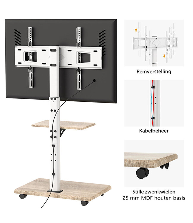 XTRARM TV standaard Delphos wit eiken