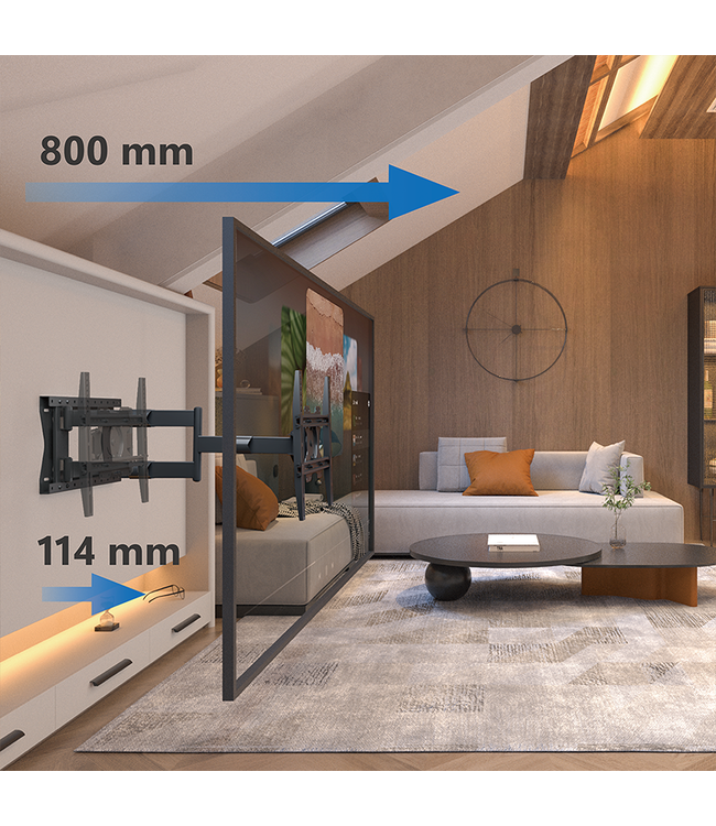 DQ Wall-Support Hercules TV Beugel 2.0 80 cm Flex VESA 400 zwart