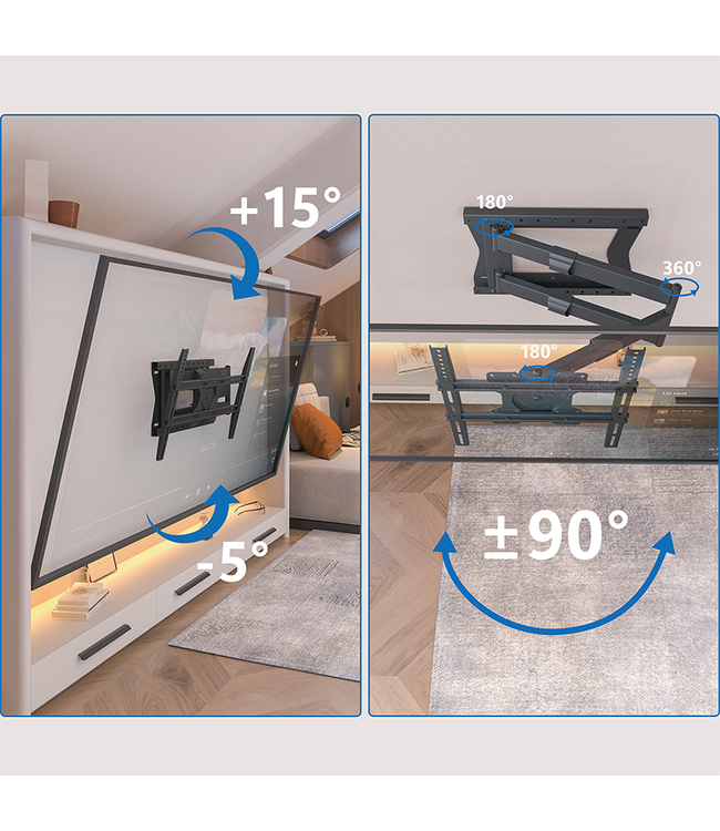 DQ Wall-Support Hercules Flex 2.0 VESA 600 100 cm TV beugel zwart
