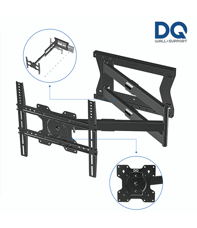 DQ Wall-Support Hercules Flex 2.0 VESA 400 120 cm TV beugel zwart