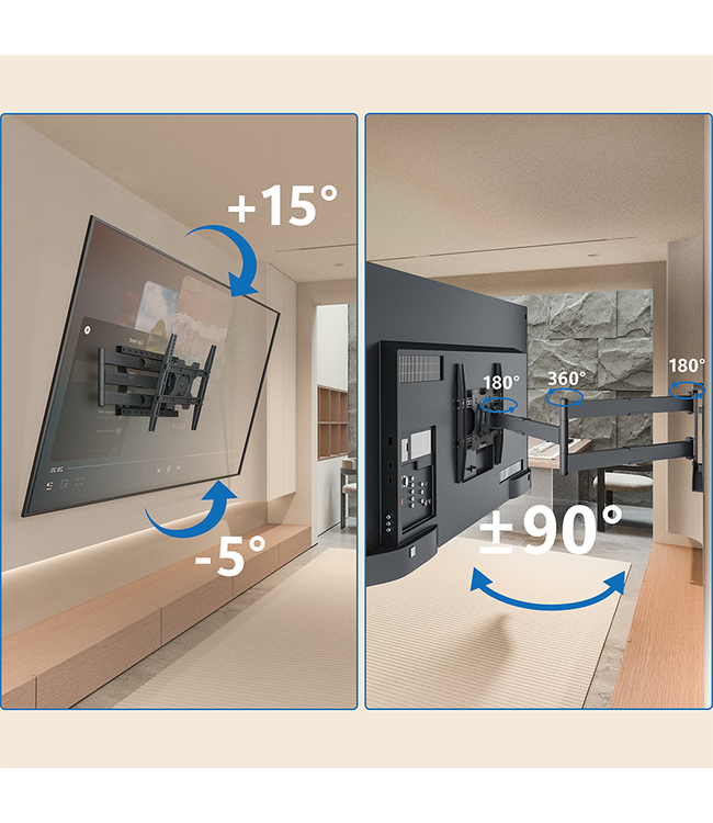 DQ Wall-Support Hercules Flex 2.0 VESA 400 120 cm TV beugel zwart