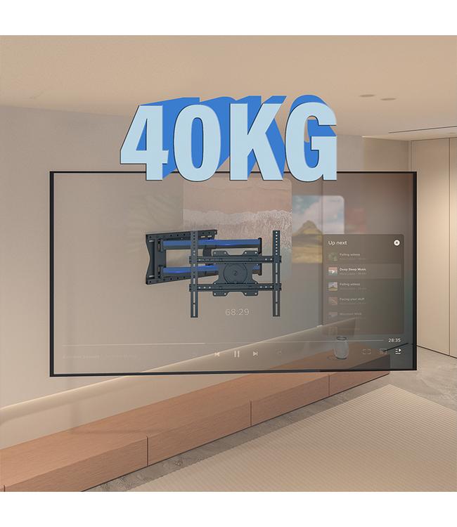 DQ Wall-Support DQ Hercules Flex 2.0 400 120 cm TV beugel zwart