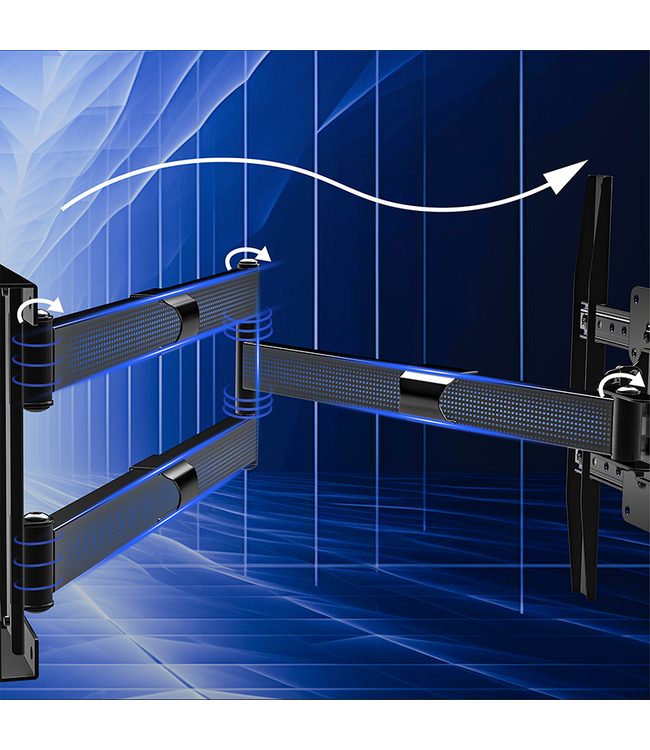 DQ Wall-Support DQ Hercules Flex 2.0 400 120 cm TV beugel zwart