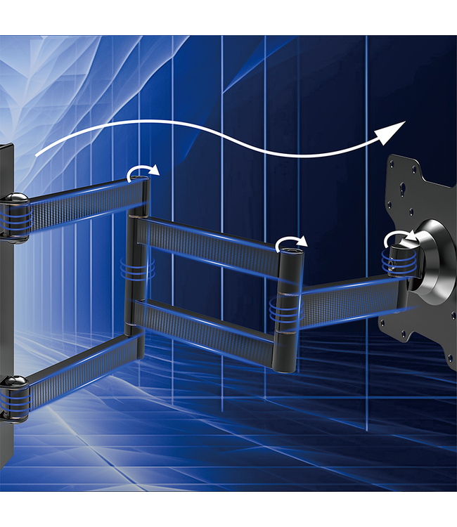 DQ Wall-Support DQ Rotate XL zwart 70 cm TV Beugel