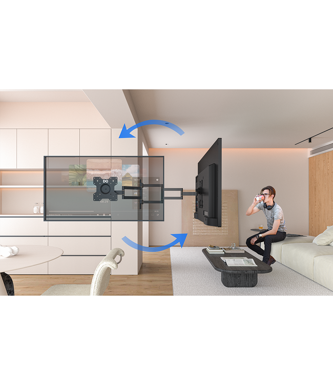 DQ Wall-Support DQ Rotate XL zwart 70 cm TV Beugel