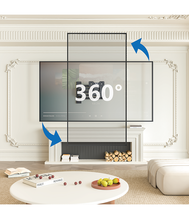 DQ Wall-Support Rotate XL 98,5 cm Black TV Wall Bracket