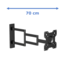 DQ Wall-Support Rotate XL 70 cm Draai- en Kantelbare TV Beugel zwart