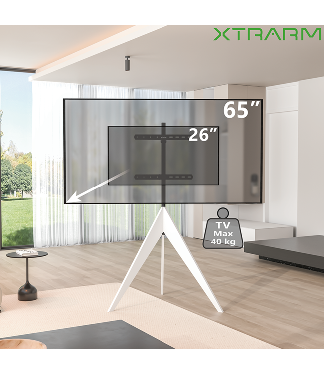 XTRARM Argo Tripod wooden floorstand white