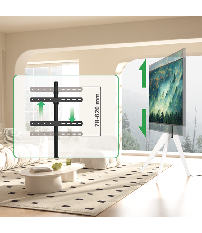 XTRARM Argo Tripod wooden floorstand white