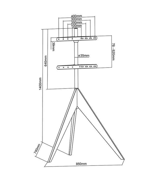 XTRARM Argo Tripod wooden floorstand grey - Copy