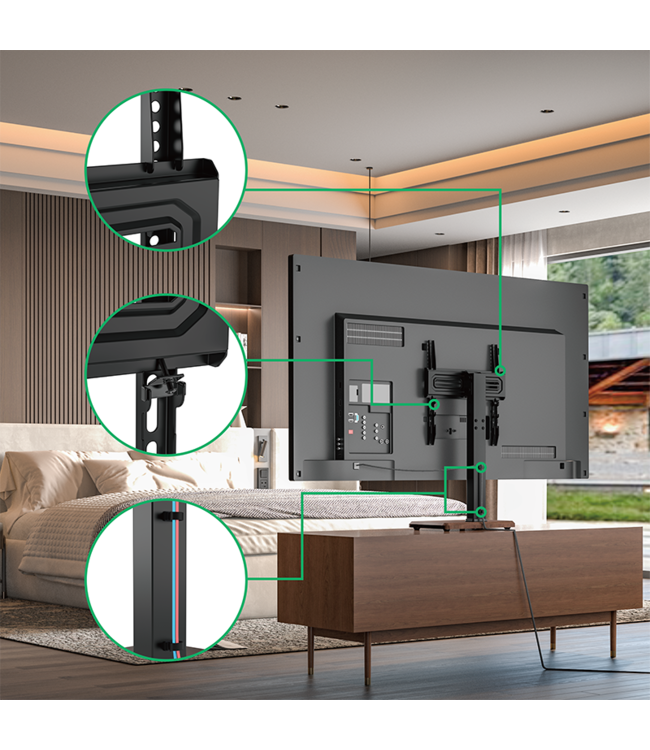 XTRARM XTR-TS1030 TV tafelstandaard zwart walnoot