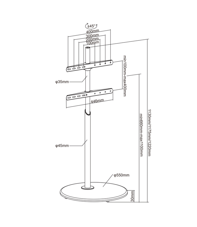 XTRARM Arius TV standaard wit