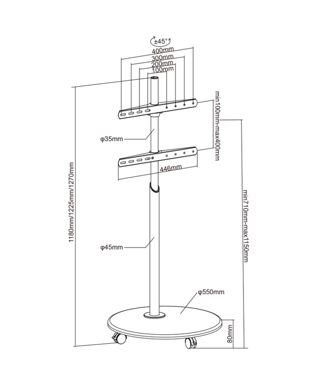 XTRARM Arius TV standaard wit