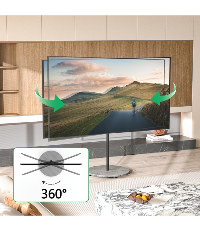 XTRARM Arius TV floorstand grey wood print