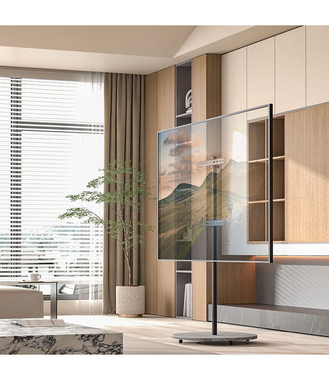 XTRARM Arius TV floorstand grey wood print