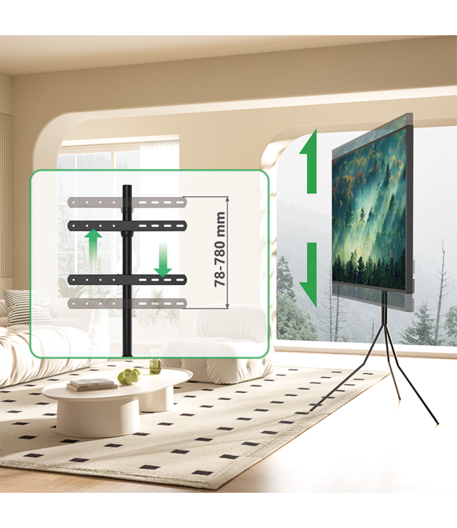 XTRARM Juno Tripod VESA 400 TV Stand Black steel