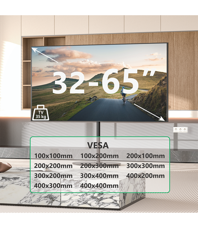 XTRARM Arius TV floorstand black - Copy