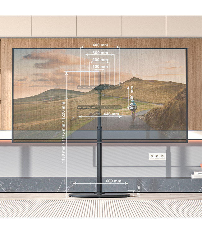 XTRARM Arius TV standaard zwart ovaal